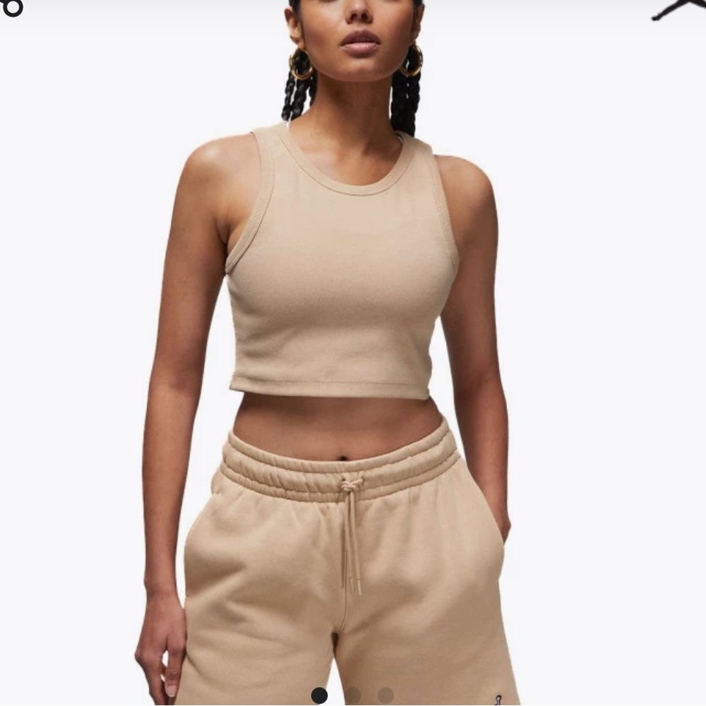 Jordan Beige Cropped Tank Top